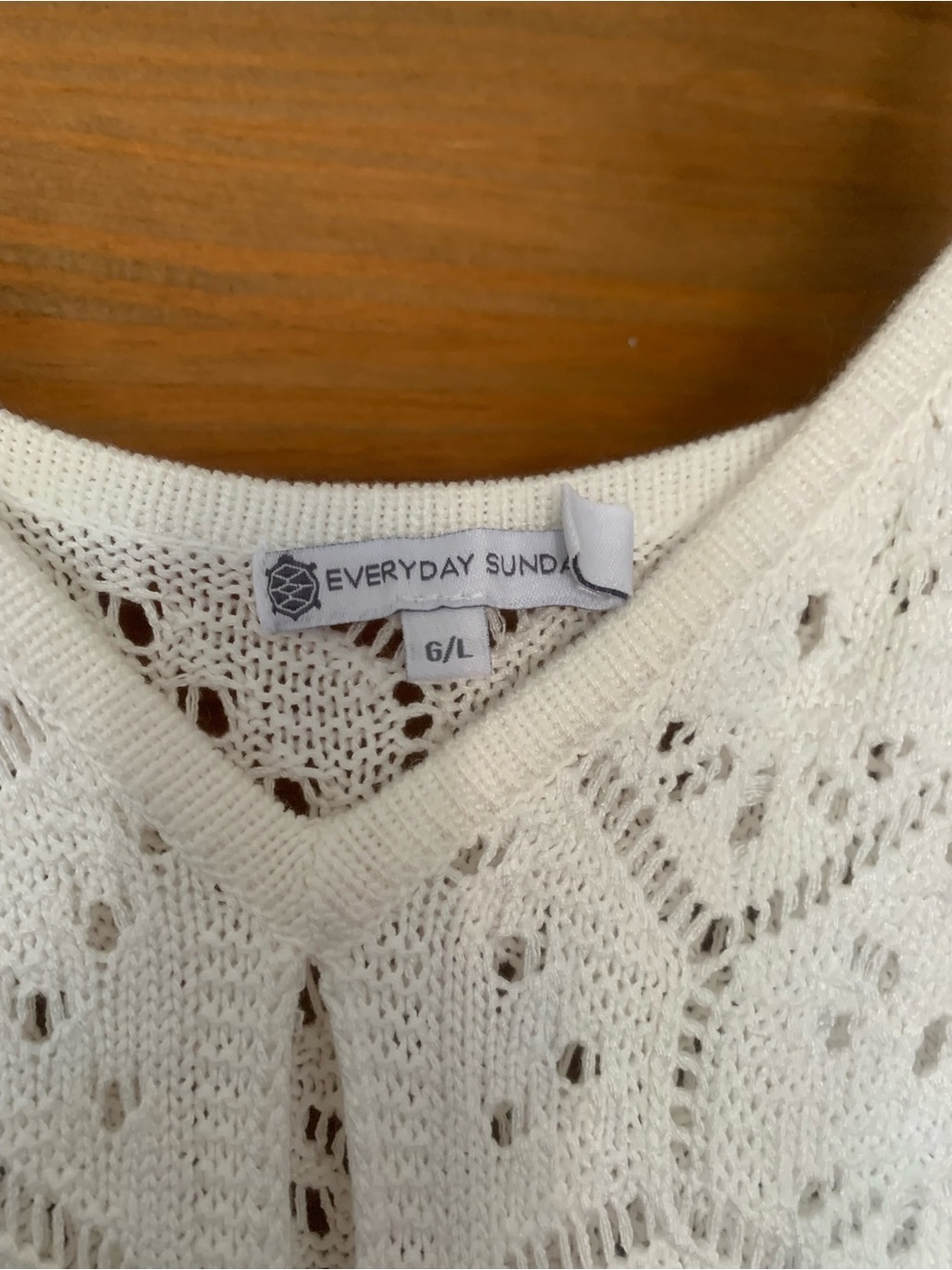 White Crochet Dress with Spaghetti Straps by Everyday Sunday L - Picture 2 of 10